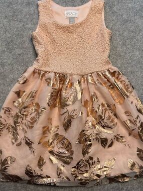 Place Pink and Gold Rose Tulle Party Dress